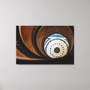Spiral Wooden Staircase Abstract Poster Canvas Print
