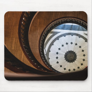 Spiral Wooden Staircase Abstract Poster Mouse Mat