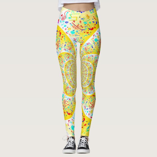Spiral Yellow Leggings (Front)