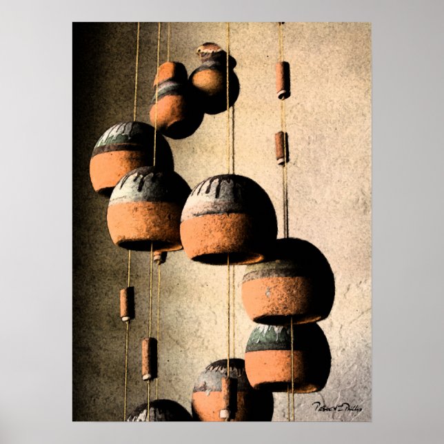 Spiraled Clay Wind Chimes Still Life Poster (Front)