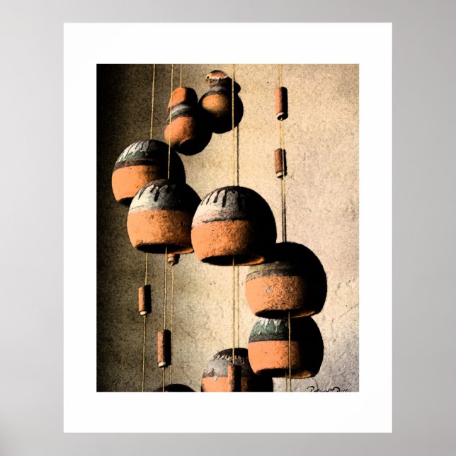 Spiraled Clay Wind Chimes Still Life Poster (Front)