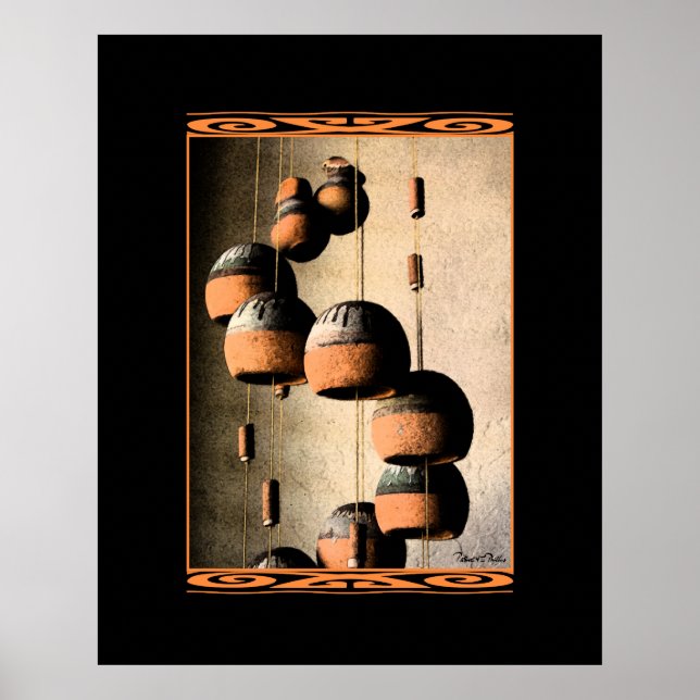 Spiraled Clay Wind Chimes Still Life Poster (Front)