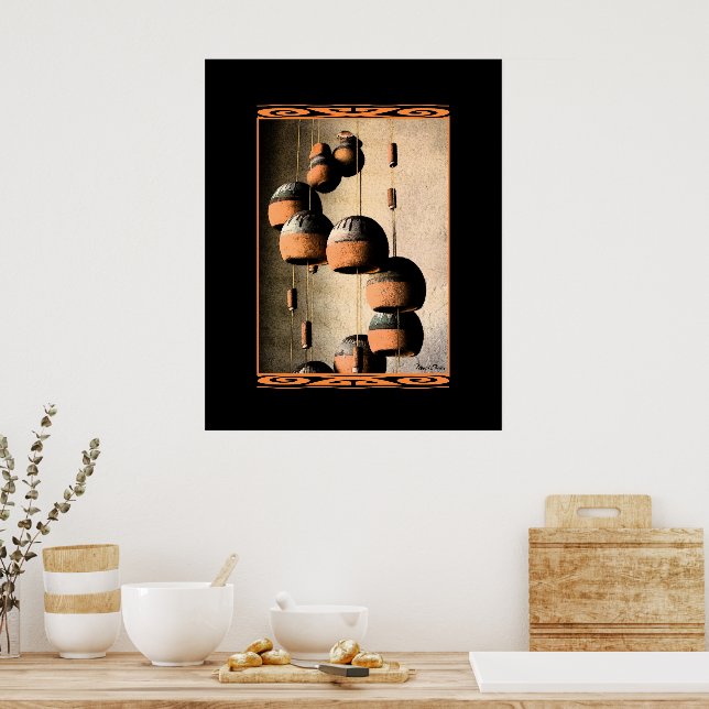 Spiraled Clay Wind Chimes Still Life Poster (Kitchen)