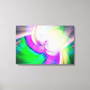 SPIRALFLUO - Psychedelic Colourful Modern Fractal Canvas Print