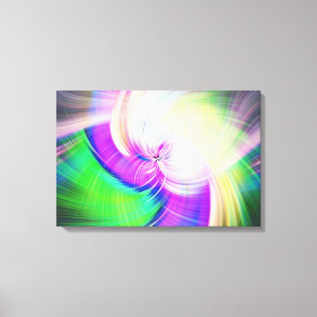 SPIRALFLUO - Psychedelic Colourful Modern Fractal  Canvas Print (Front)