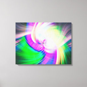 SPIRALFLUO - Psychedelic Colourful Modern Fractal Canvas Print