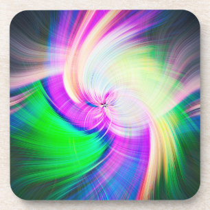 SPIRALFLUO - Psychedelic Colourful Modern Fractal Coaster