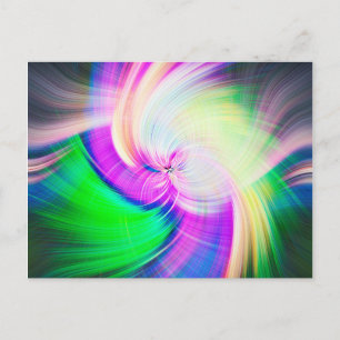 SPIRALFLUO - Psychedelic Colourful Modern Fractal Postcard