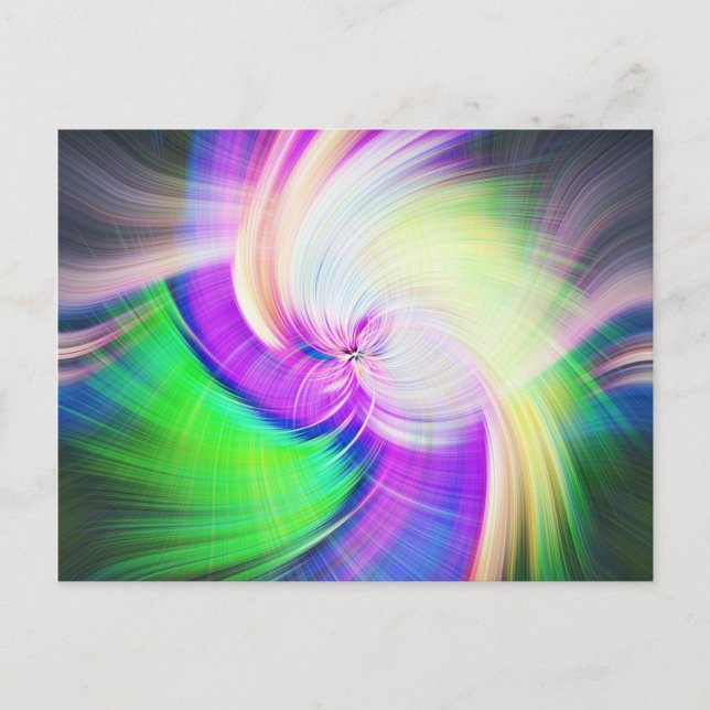 SPIRALFLUO - Psychedelic Colourful Modern Fractal  Postcard (Front)