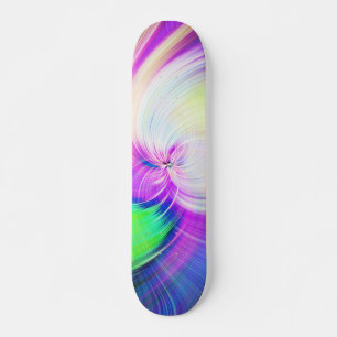 SPIRALFLUO - Psychedelic Colourful Modern Fractal  Skateboard