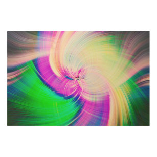 SPIRALFLUO - Psychedelic Colourful Modern Fractal  Wood Wall Art