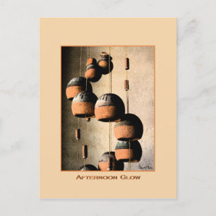 Spiralled Clay Wind Chimes Still Life Hello Postcard