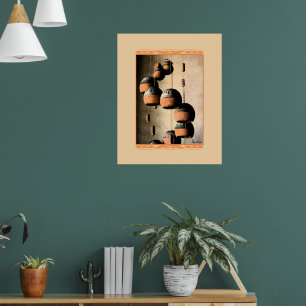 Spiralled Clay Wind Chimes Still Life Poster