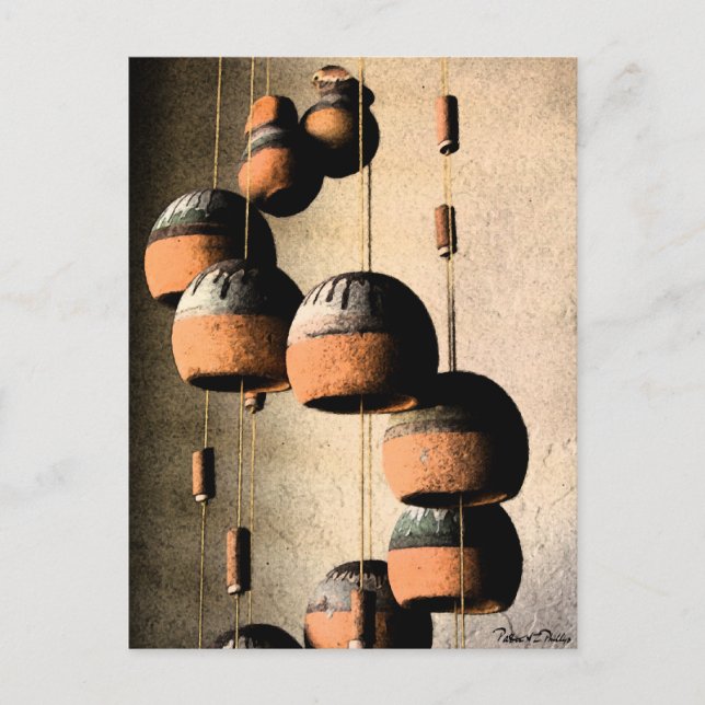 Spiralled Clay Wind Chimes Still Life Thank You Postcard (Front)