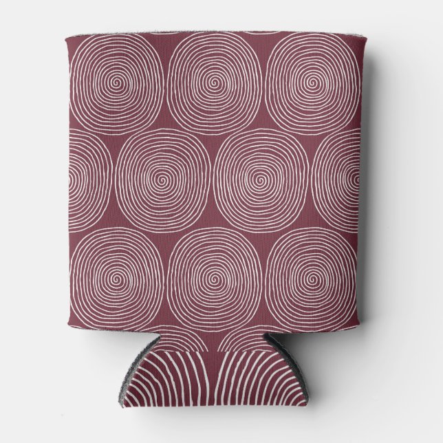 Spiralled Whimsy: Artistic Vintage Composition Can Cooler (Front)