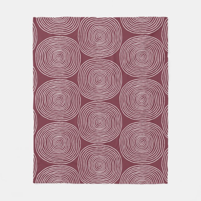 Spiralled Whimsy: Artistic Vintage Composition Fleece Blanket (Front)