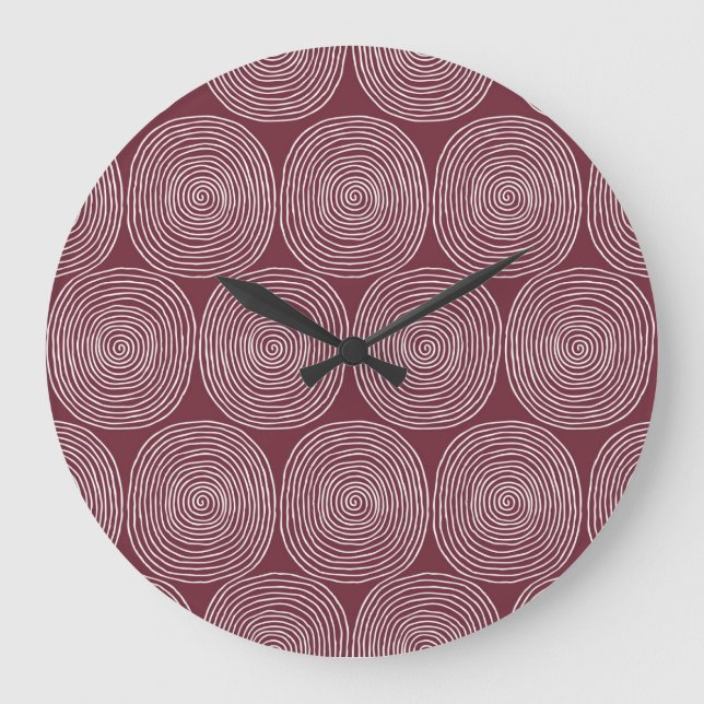 Spiralled Whimsy: Artistic Vintage Composition Large Clock (Front)