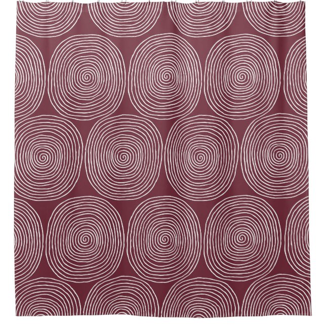 Spiralled Whimsy: Artistic Vintage Composition Shower Curtain (Front)