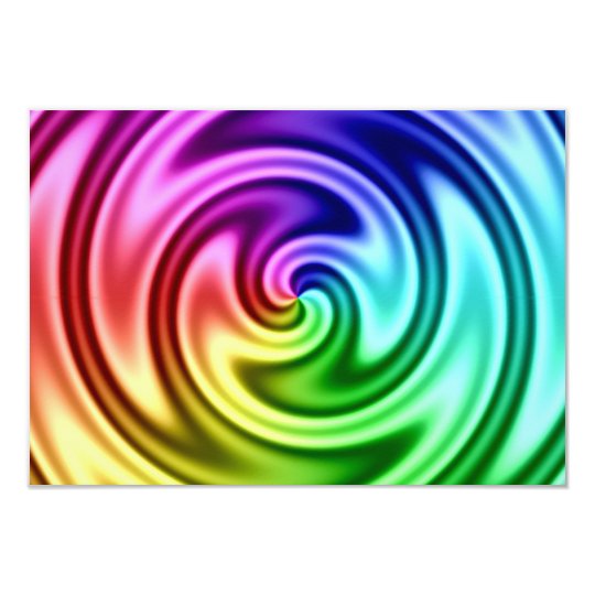 Spiralling Abstract Colourful Vortex Card
