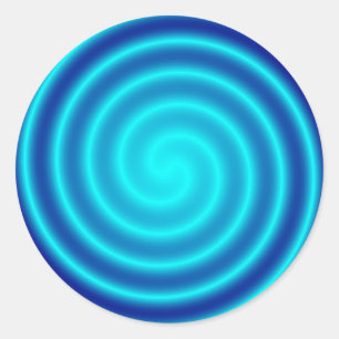Spiralling Blue Vertigo Classic Round Sticker