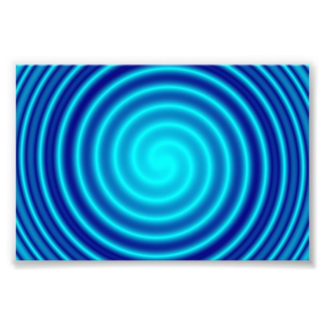 Spiralling Blue Vertigo Photo Print (Front)