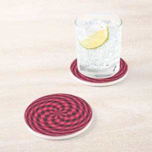 Spiralling Concentric Circles in Red Coaster