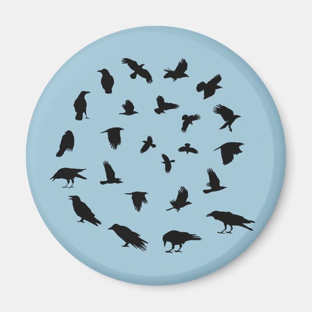 Spiralling Crow Magnet (Front)