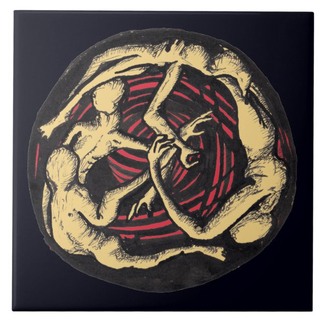 Spiralling Descent (coloured version) Tile (Front)