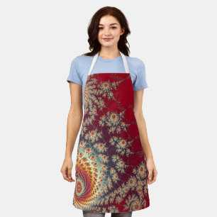 Spiralling Floral Pattern Apron