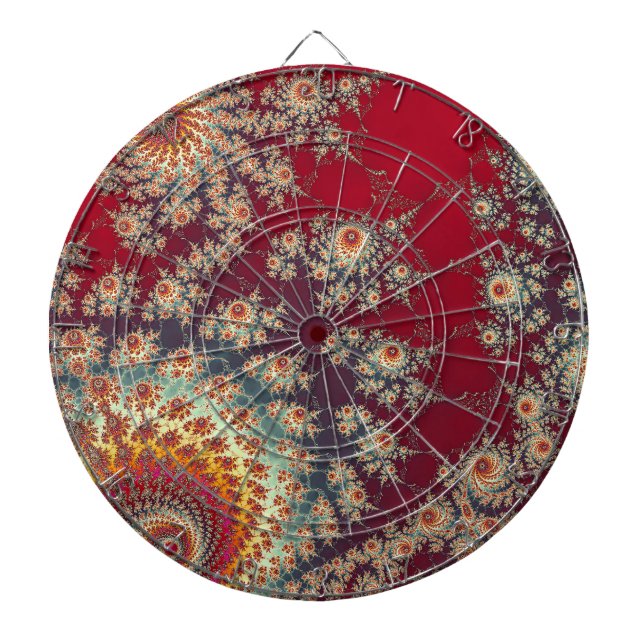Spiralling Floral Pattern Dartboard (Front)