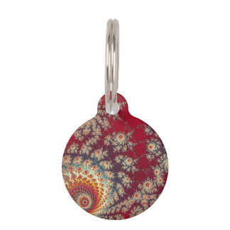 Spiralling Floral Pattern Pet Tag