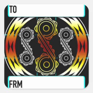 Spirals and Diamonds in starburst Square Sticker