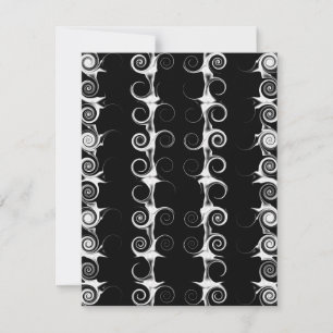 Spirals and Swirls Black and White Pattern Invitation