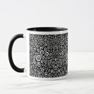 Spirals - Black on White Mug