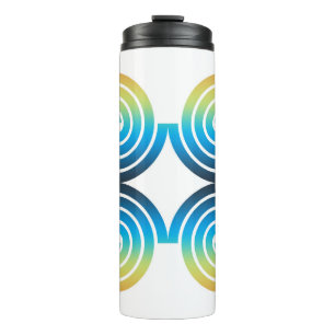 SPIRALS BLUE GREEN PATTERN THERMAL TUMBLER