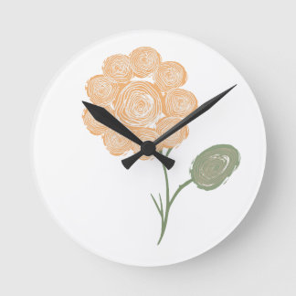 Spirals of Blooming Energy Round Clock