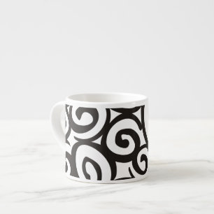 Spirals Pattern Black & White + your ideas Espresso Cup