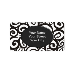 Spirals Pattern Black & White + your ideas Label