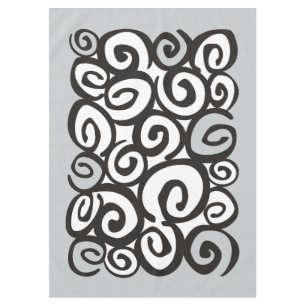 Spirals Pattern Black & White + your ideas Tablecloth