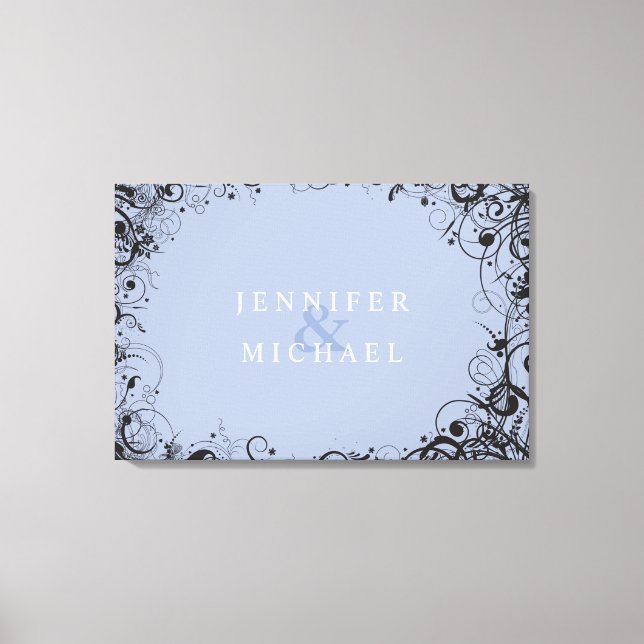 SPIRALS & STARS Jewish Wedding Sign-In Board Canvas Print (Front)