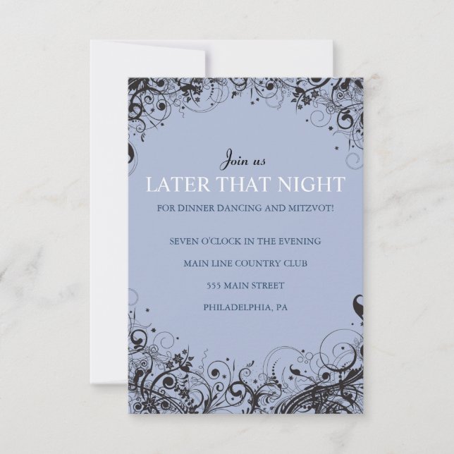 SPIRALS & STARS Wedding Reception Party Card (Front)