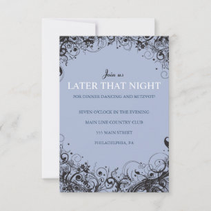 SPIRALS & STARS Wedding Reception Party Card