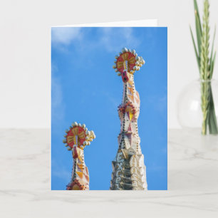 Spires of La Sagrada Familia in Barcelona, Spain Card