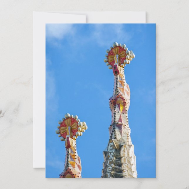 Spires of La Sagrada Familia in Barcelona, Spain Invitation (Front)