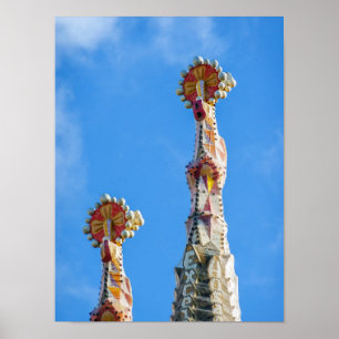 Spires of La Sagrada Familia in Barcelona, Spain Poster