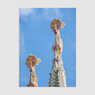 Spires of La Sagrada Familia in Barcelona, Spain Tissue Paper