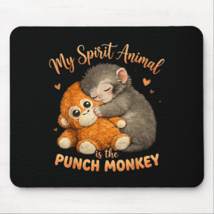 Spirit Animal is The Punch Monkey Plush Hugging Mouse Mat