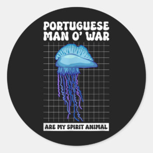 Spirit Animal Portuguese Men O War Classic Round Sticker