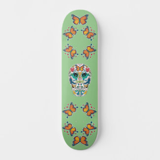 Spirit Animal Sugar Skull and Butterfly Skateboard