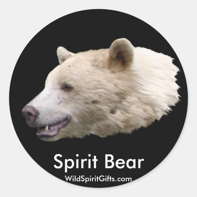 "Spirit Bear" Gifts Classic Round Sticker (Front)